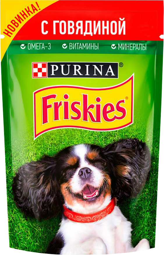 Корм для собак Фрискис с говядиной в подливе 85г