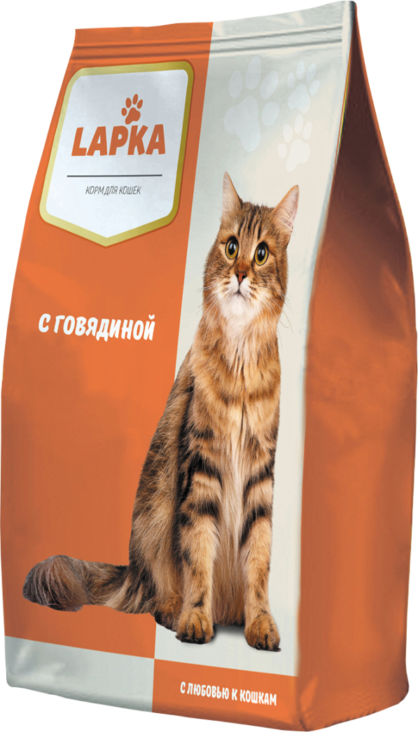 Корм сухой для кошек Лапка с говядиной 350г купить и получить в любом ...