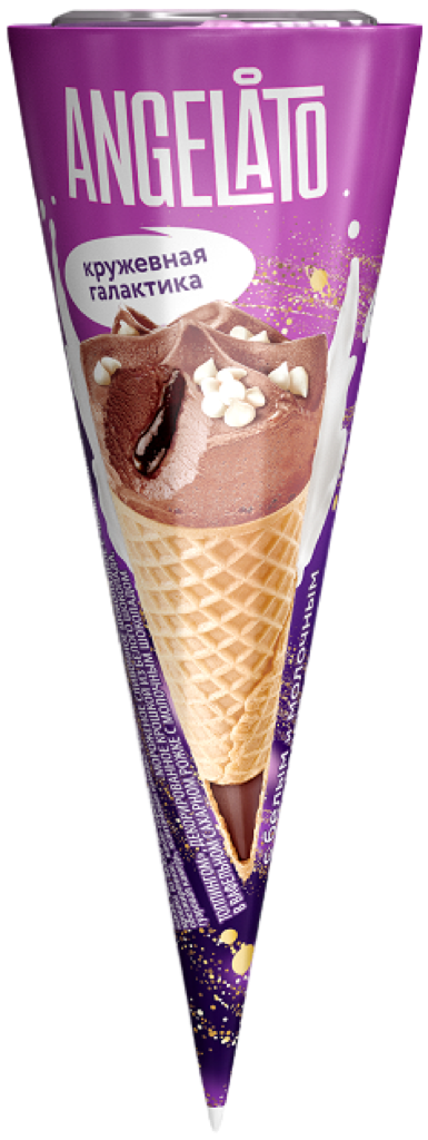 Мороженое Анжелато рожок сливочный с шоколадным топпингом 10% бзмж 60г