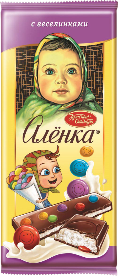 Шоколад Аленка с мол. нач. и драже 87г