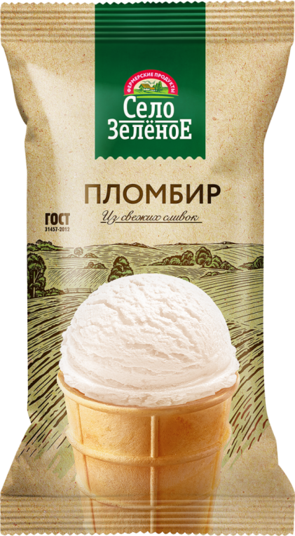 Мороженое Село Зеленое в ваф. ст. Пломбир ваниль 15% 90г