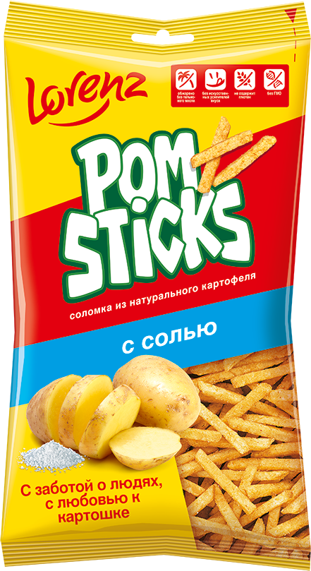 Картофельные чипсы соломкой Помстикс с солью 100г