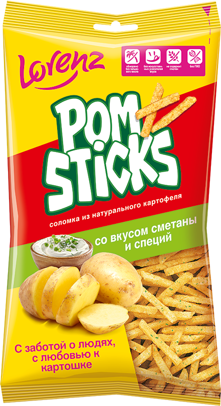 Картофельные чипсы соломкой Помстикс со сметаной и специями 100г
