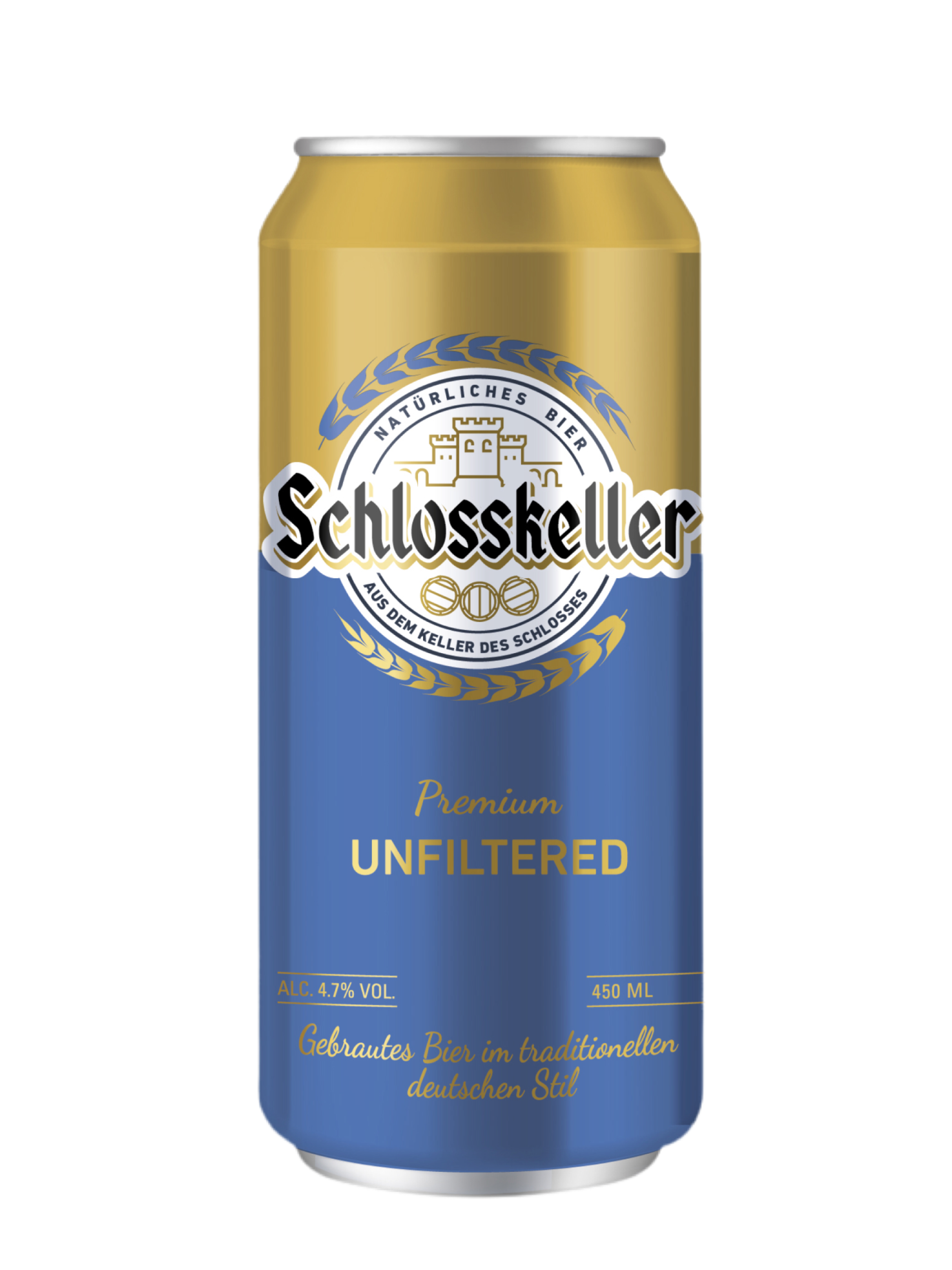 Пиво Шлёсскелер нефильтр. св. 4,7% ж/б 0,45л