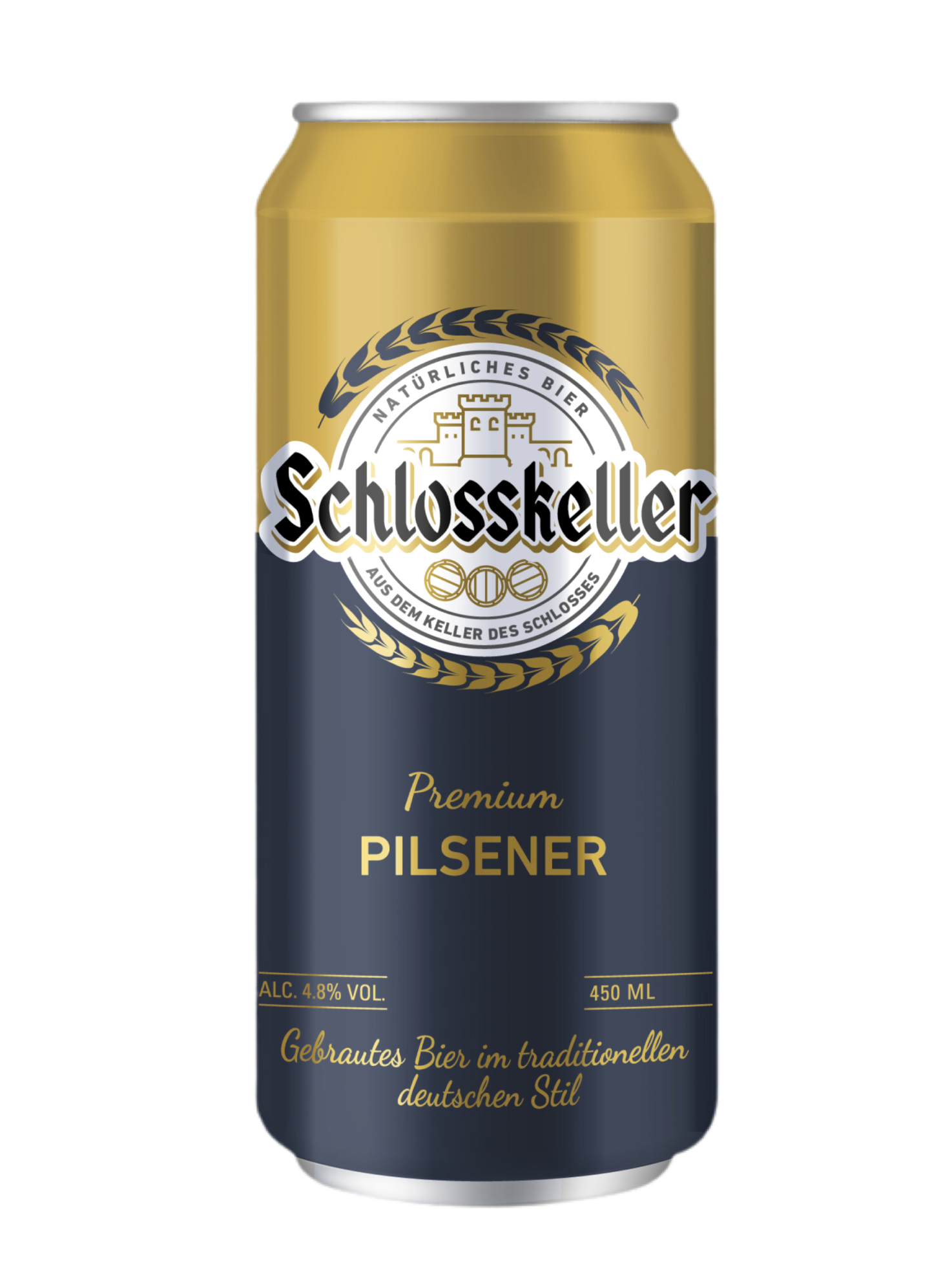 Пиво Шлёсскелер пильзенер. св. 4,8% ж/б 0,45л