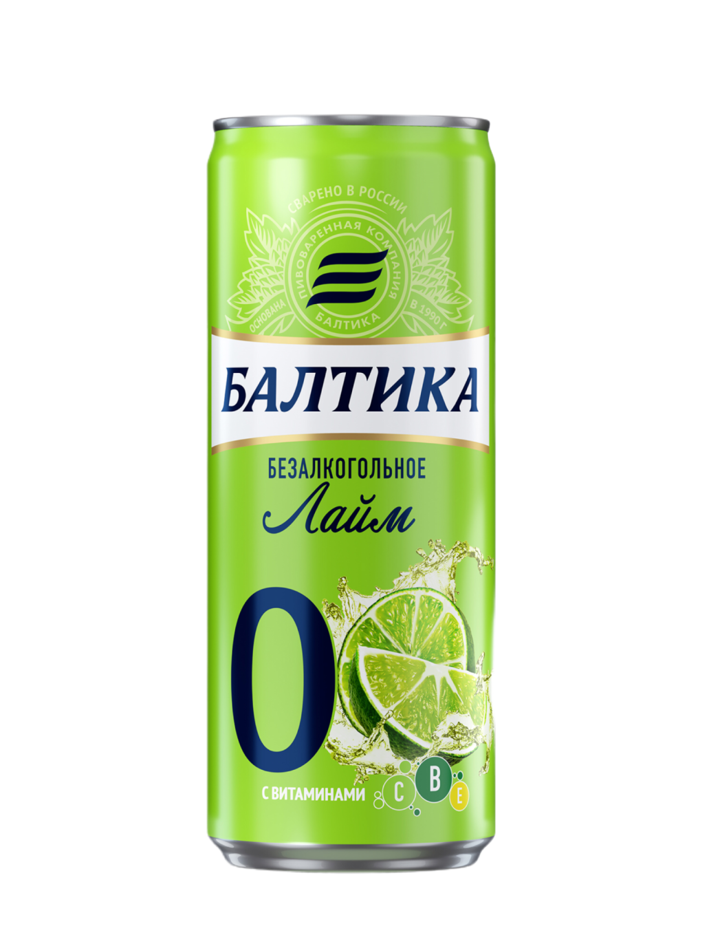 Пивной напиток безалк. Балтика №0 Лайм нефильт. 0,5% ж/б 0,33л