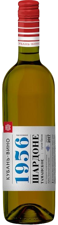 Вино Таманское 1956  Шардоне бел. п/сл. 12% 0,75л (Россия)