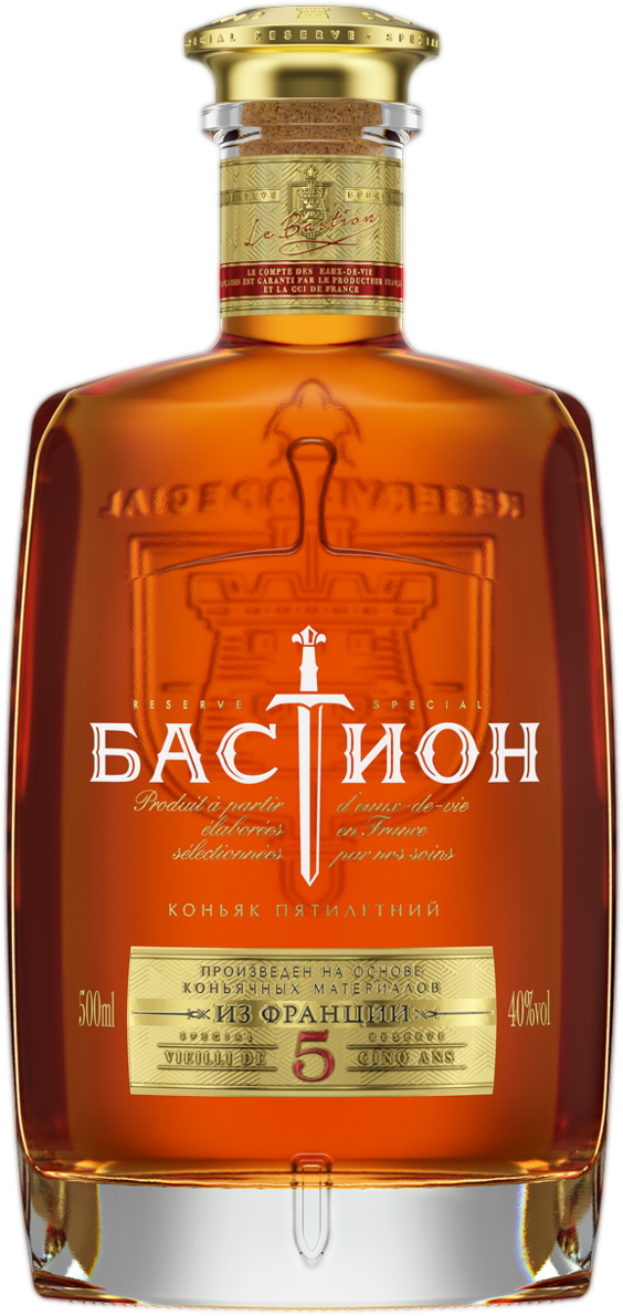 Коньяк Бастион пятилетний 40% 0,5л (Россия) купить и получить в любом ...
