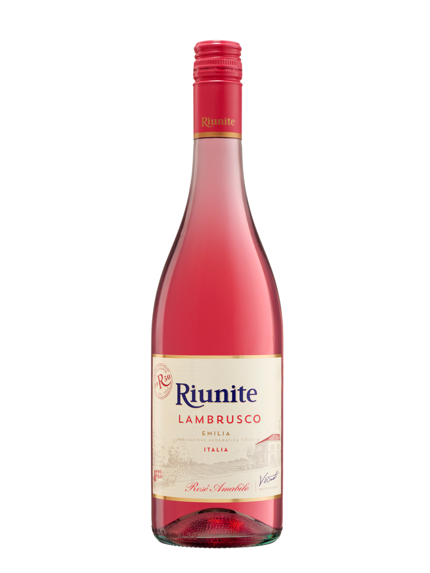 Вино игристое жемчужное Риуните Ламбруско Розе роз. п/сл. 8% 0,75л