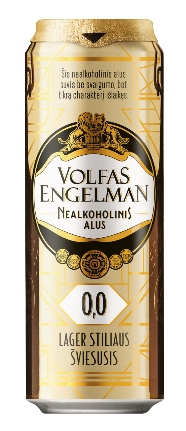 Пиво Вольфас Энгельман Лагер безалк. 0% ж/б 0,568л