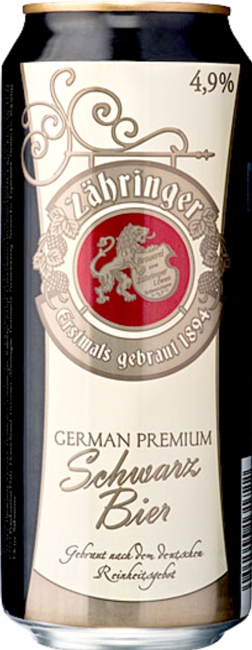 Пиво Царингер Шварцбир темное 4,9% ж/б 0,5л