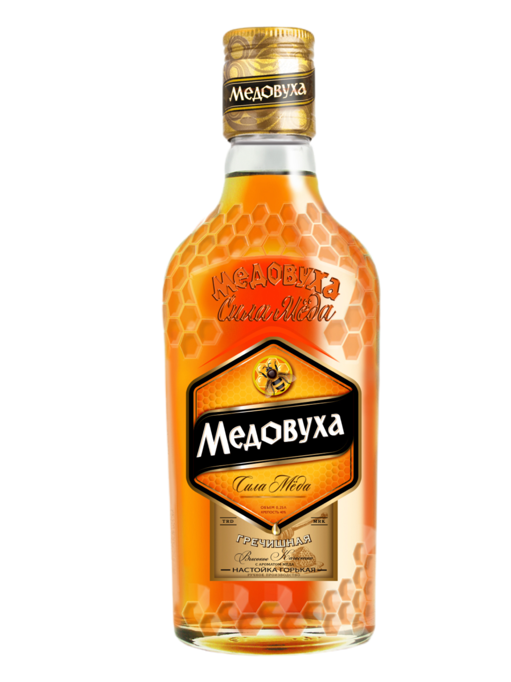 Настойка горькая  Медовуха Гречишная с ароматом мёда 40% 0,25л (Россия)