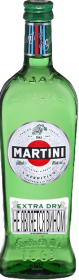 Напиток Мартини Экстра драй ароматиз. виноградосодержащий 18% 0,5л (Италия)