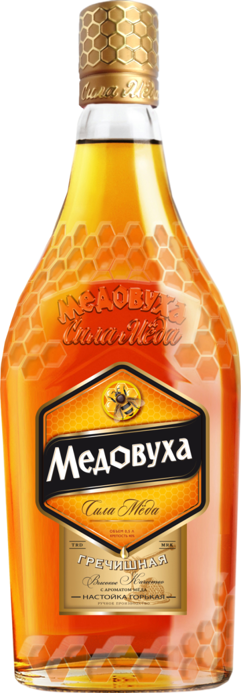 Настойка горькая Медовуха Гречишная с ароматом мёда 40% 0,5л (Россия)