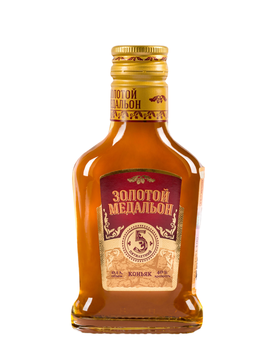 Коньяк Золотой медальон 5 лет 40% 0,1л (Россия) купить и получить в ...