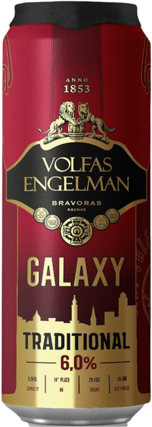 Пиво Вольфас Энгельман Гэлэкси Традиционное св. 6% ж/б, 0,568л