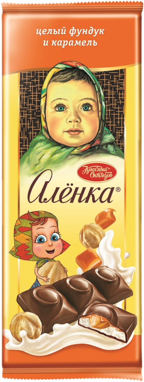 Шоколад Аленка с цельным фундуком и карамелью 165г купить и получить в ...