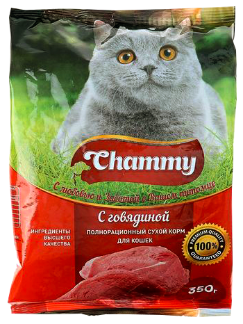 Корм для кошек Чамми с говядиной 350г