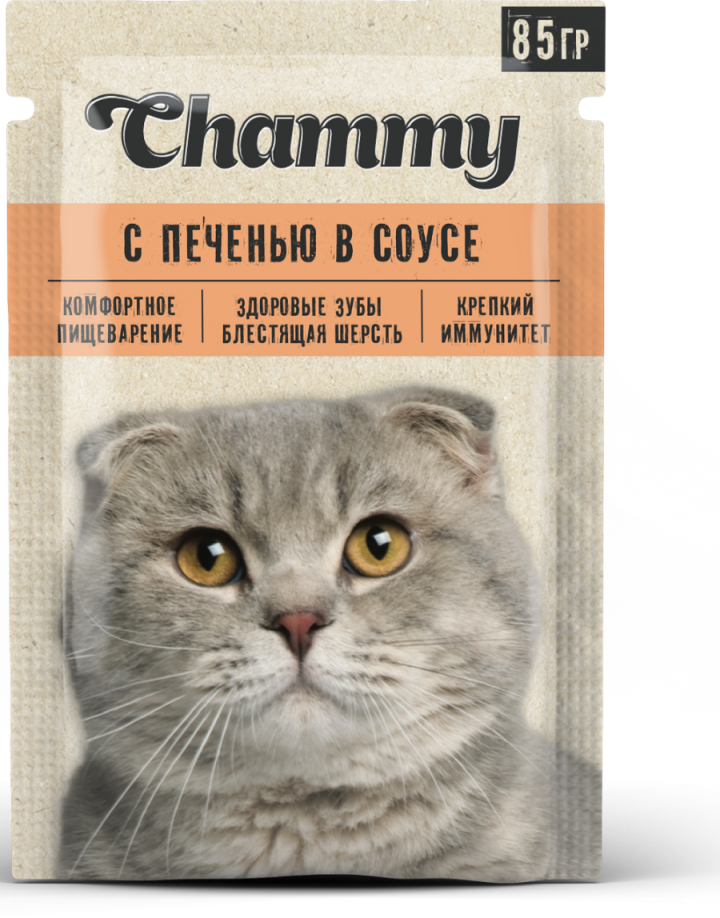 Корм для кошек Чамми с печенью в соусе 85г купить и получить в любом ...