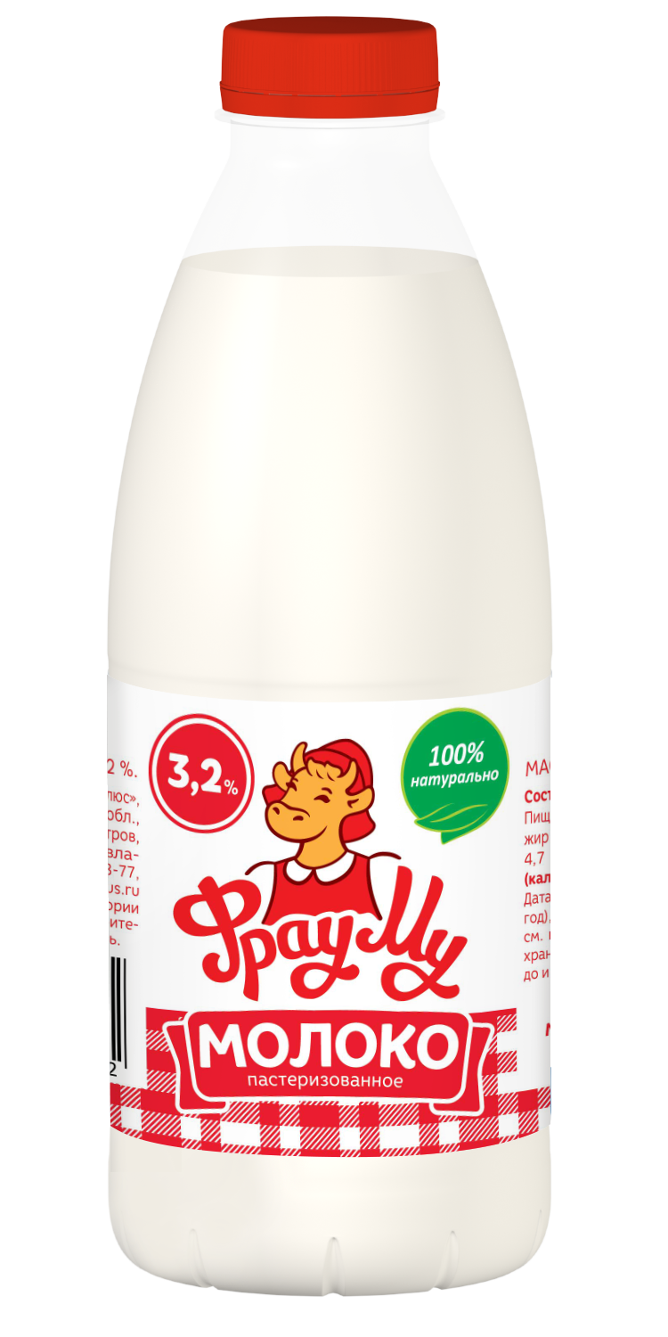 Молоко пастерилизованное Фрау Му 3,2% ПЭТ 900мл