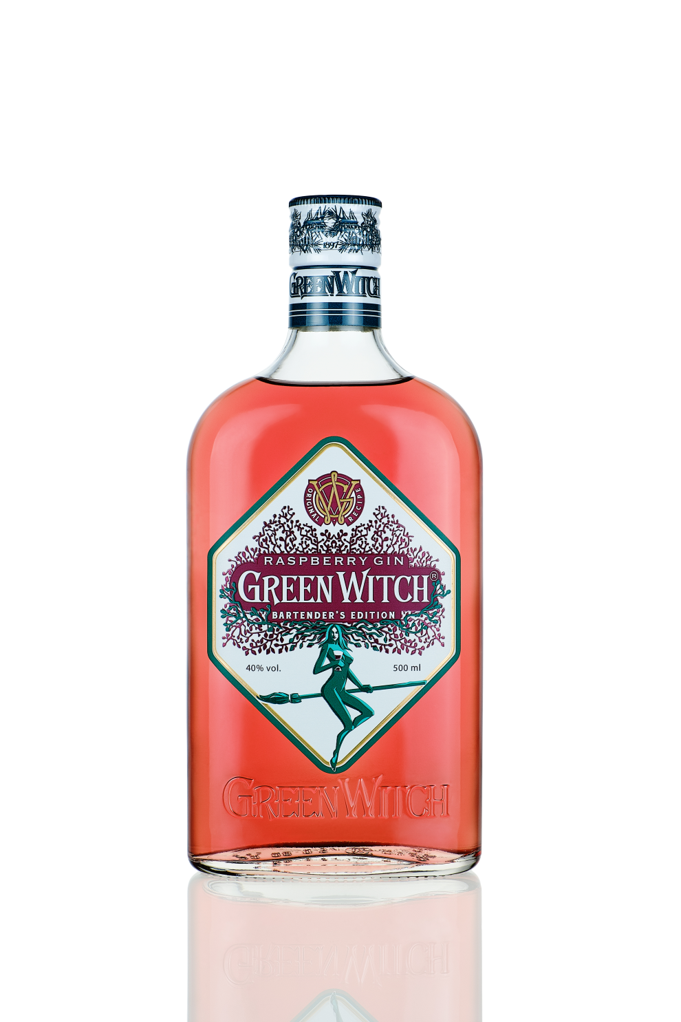 Настойка полусладкая «GREEN WITCH raspberry gin» («Грин Вич малина джин»). 0,5л