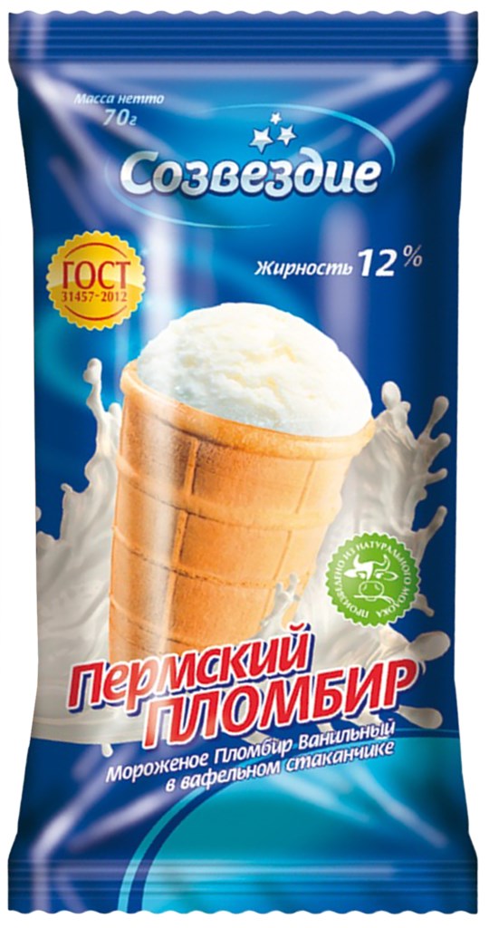 БЗМЖ Мороженое Созвездие в ваф.ст. пломбир 12% 70г
