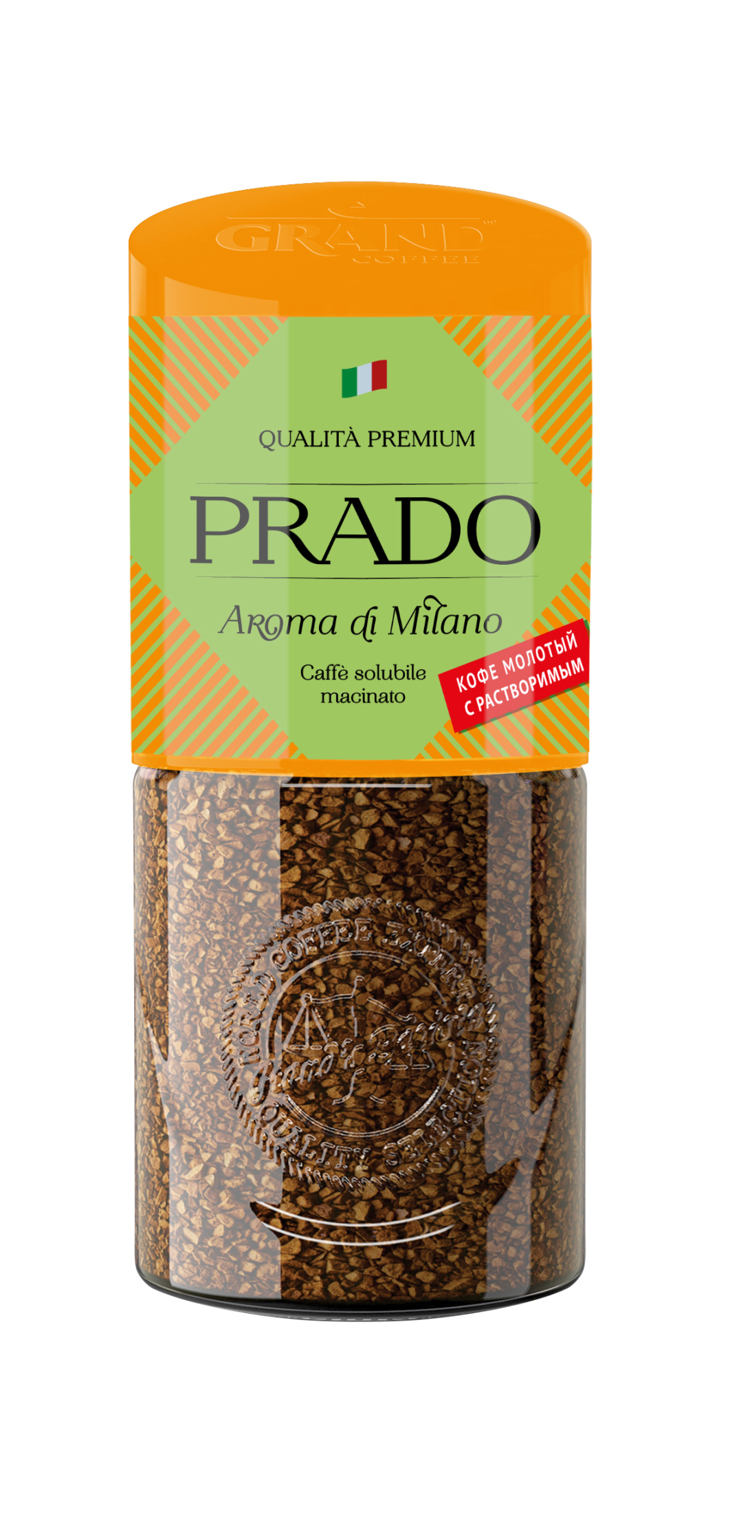 Кофе Прадо Арома ди Милано растворимый с добавлением молотового 85г