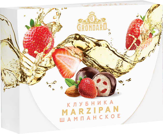 Конфеты глазированные Марципановые с кусочками клубники и шампанским ...