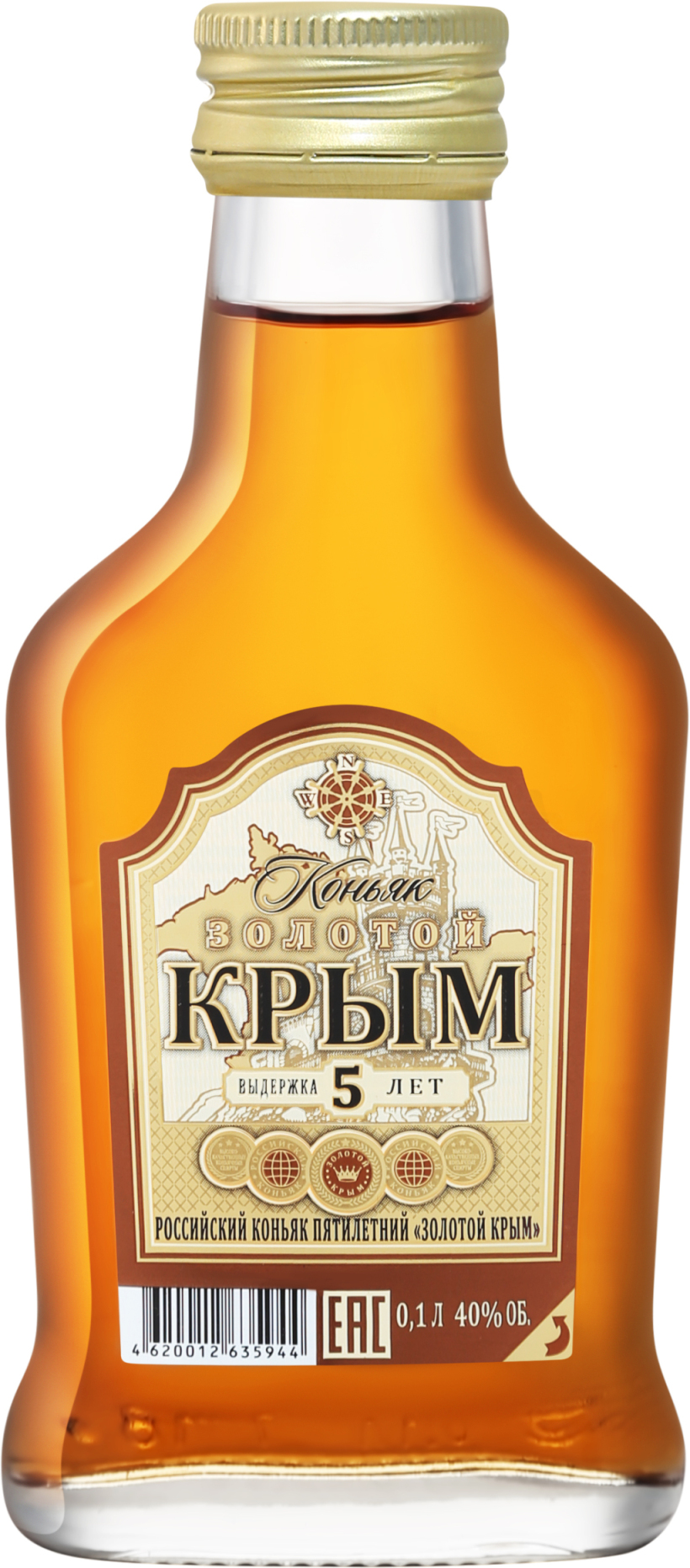 Коньяк Золотой Крым пятилетний 40% 0,1л (Россия) заказать и забрать в ...