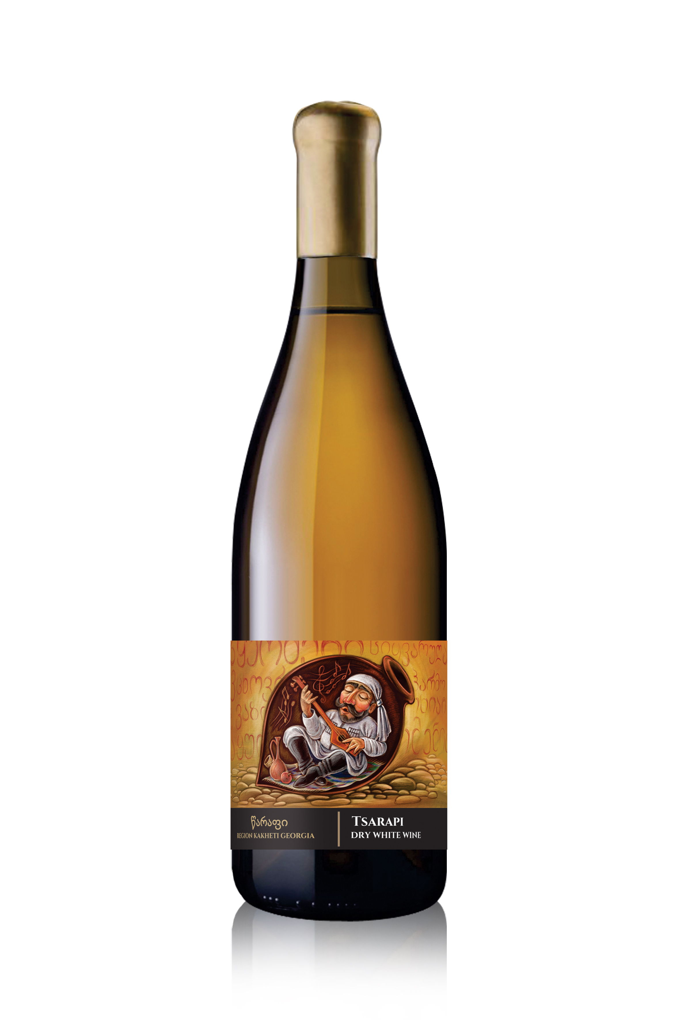 Вино сортовое белое сухое Царапи 0,75л 13% (Грузия)
