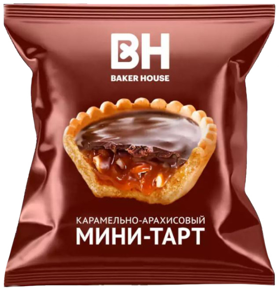 Пирожные Мини-Тарт BH с карамельно-арахисовой начинкой 40 гр