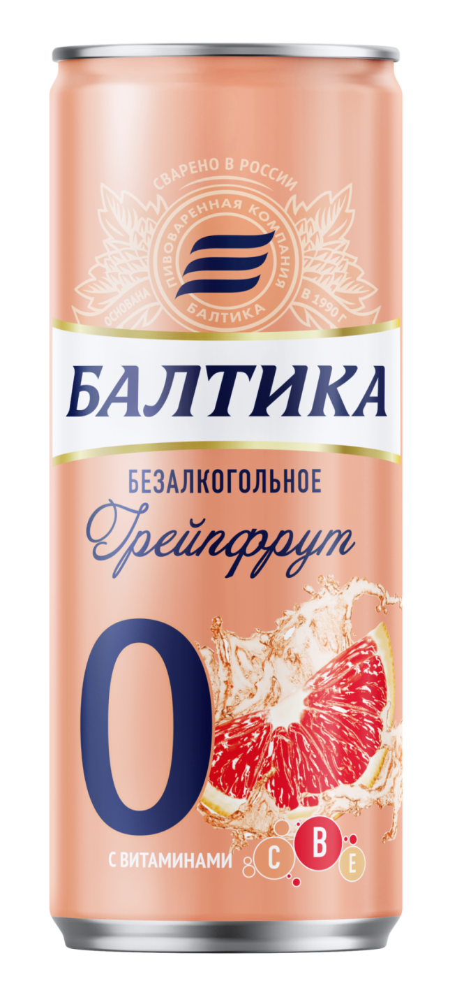 Пиво Балтика № 0 Грейпфрут ж/б 0,5% 0,33л