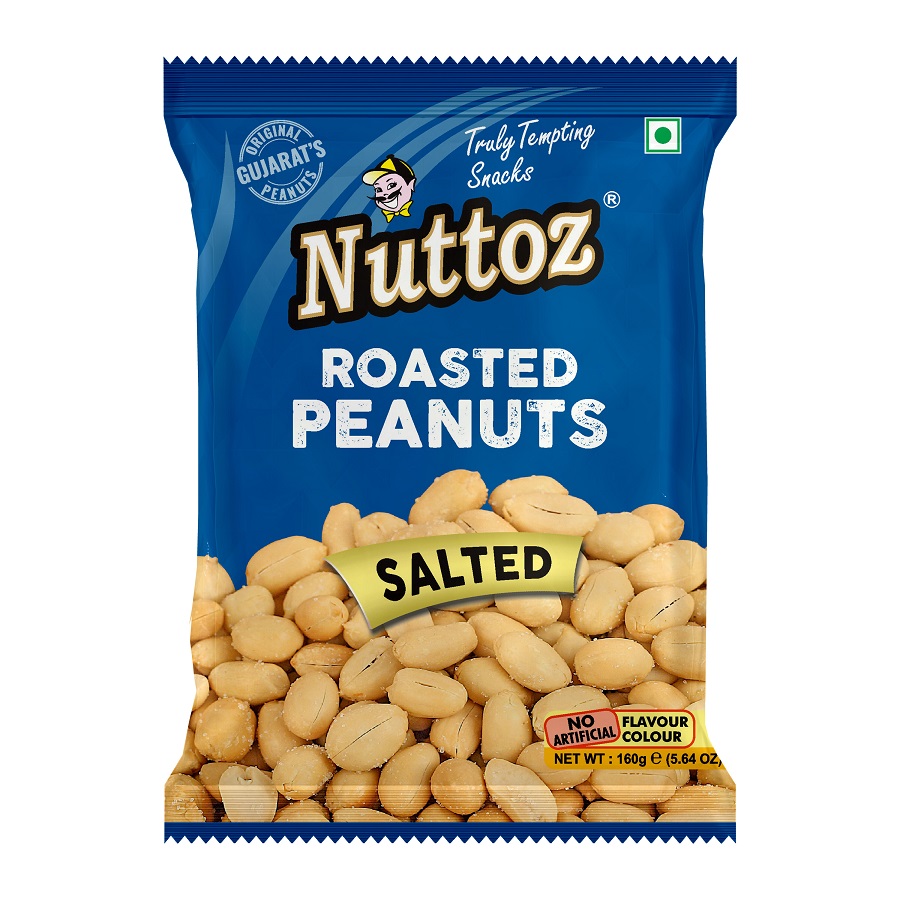 Арахис СОЛЕНЫЙ (Peanuts Salted) обжаренный в черной соли Nuttoz, 160 г